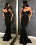 Black Sheath Open Back Spaghetti Straps Equins Classy Prom Dress