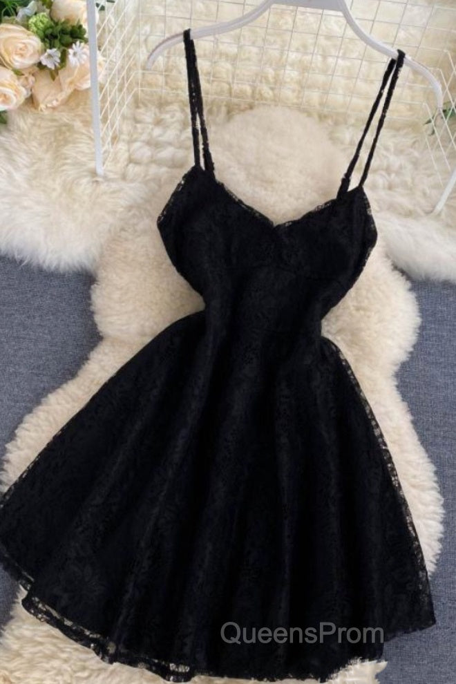 Black Short Homecoming Dress A Line Mini Dress Main image