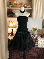 Black Strapless Lace Sexy A Line Short Birthday Outfits Classy Graduation Homecoming Dress