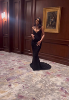 Black Strapless Mermaid Long Classy Prom Dress Classy Evening Gown