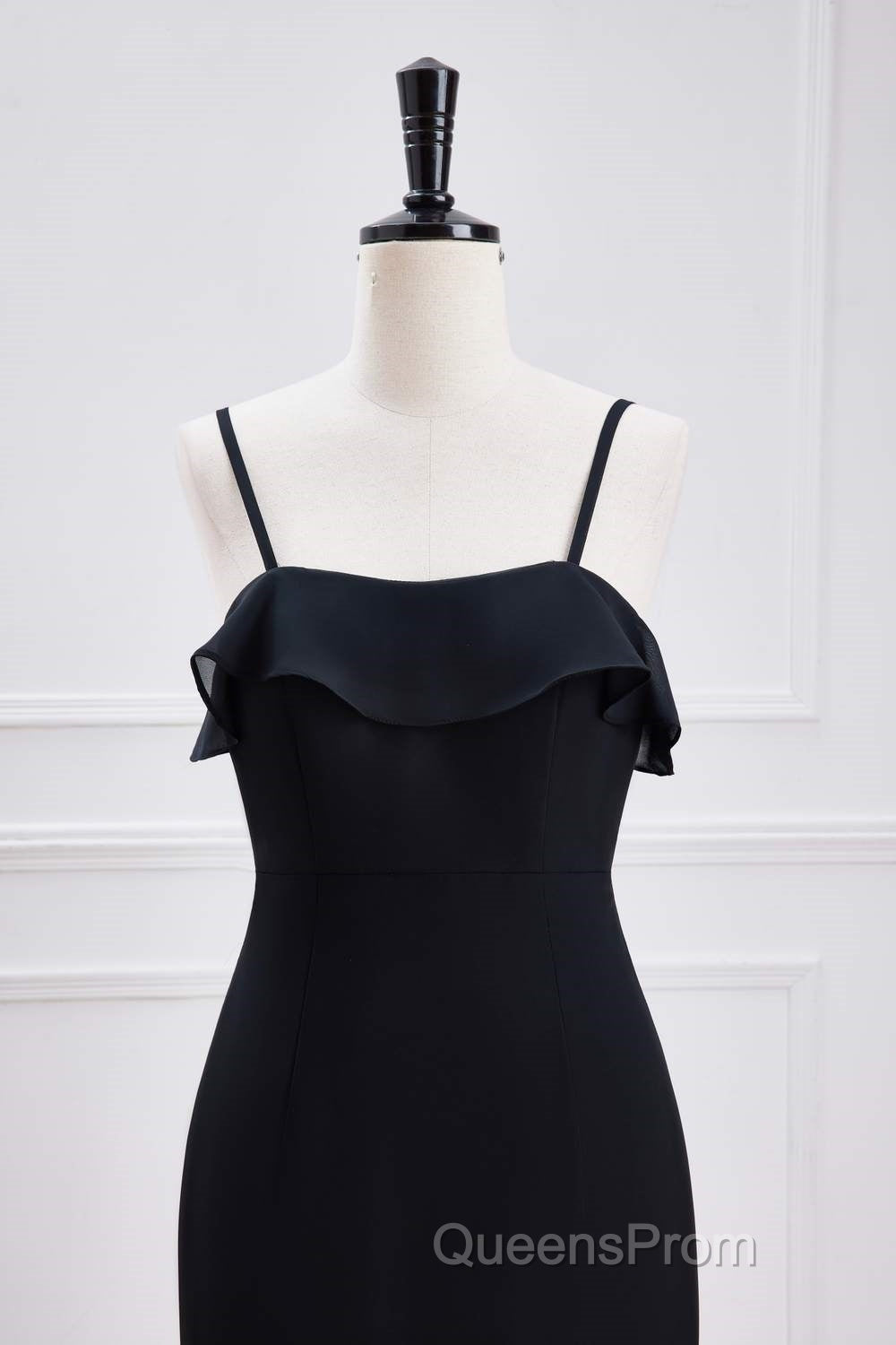 Black Straps Ruffle Multi-Layer Chiffon Maxi Dress Secondary image