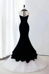 Black Sweetheart Mermaid Tulle Evening Prom Dress