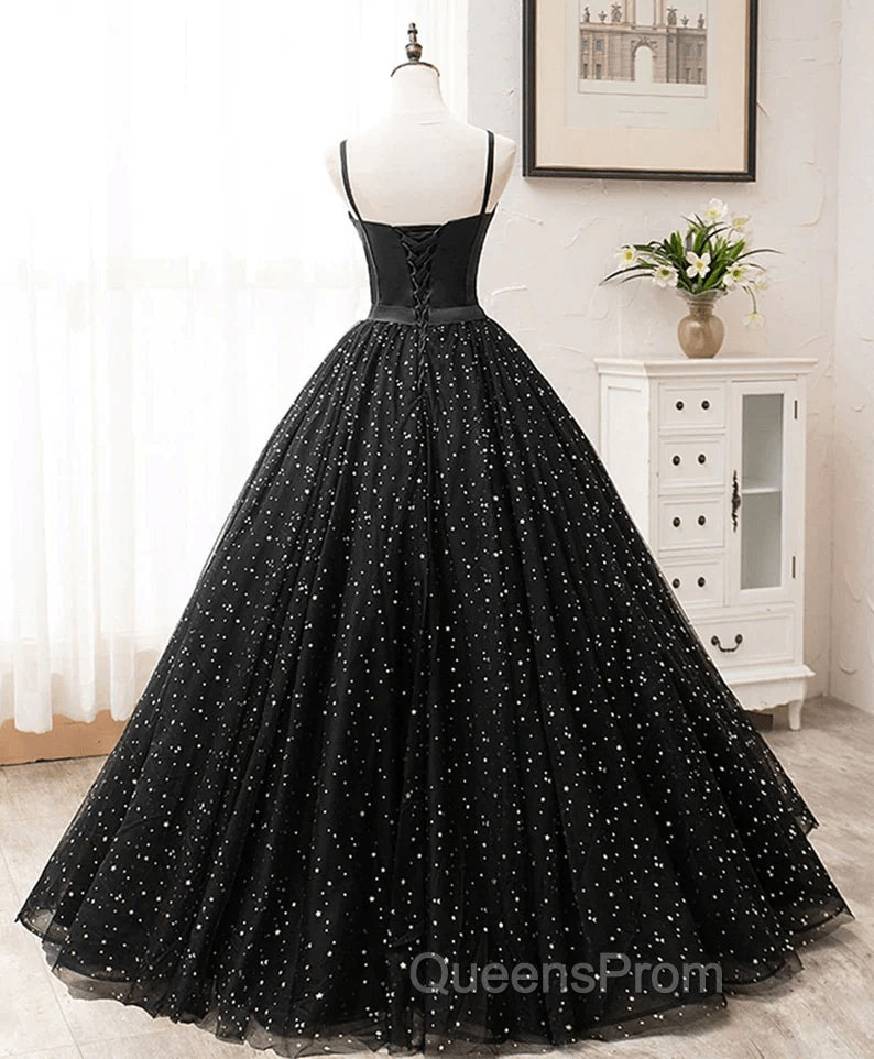 Black Sweetheart Straps Tulle Long Evening Gown Sleeveless Floor-Length Evening Prom Dress Evening Prom Dress shops Secondary image