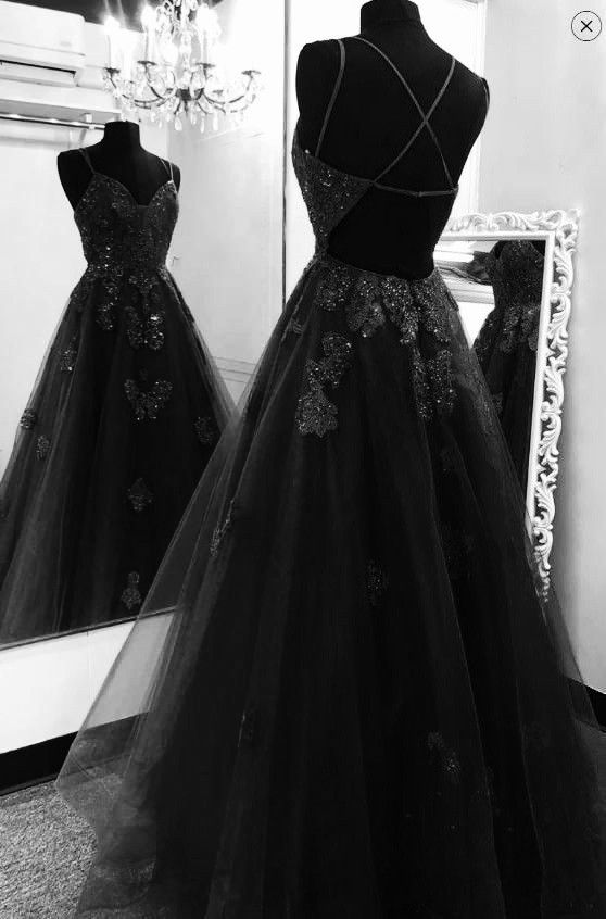 Black Tulle Lace Classy Prom Dress Tulle Classy Dress