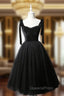 Black Tulle Short Evening Prom Dress, Black Tulle Evening Dress