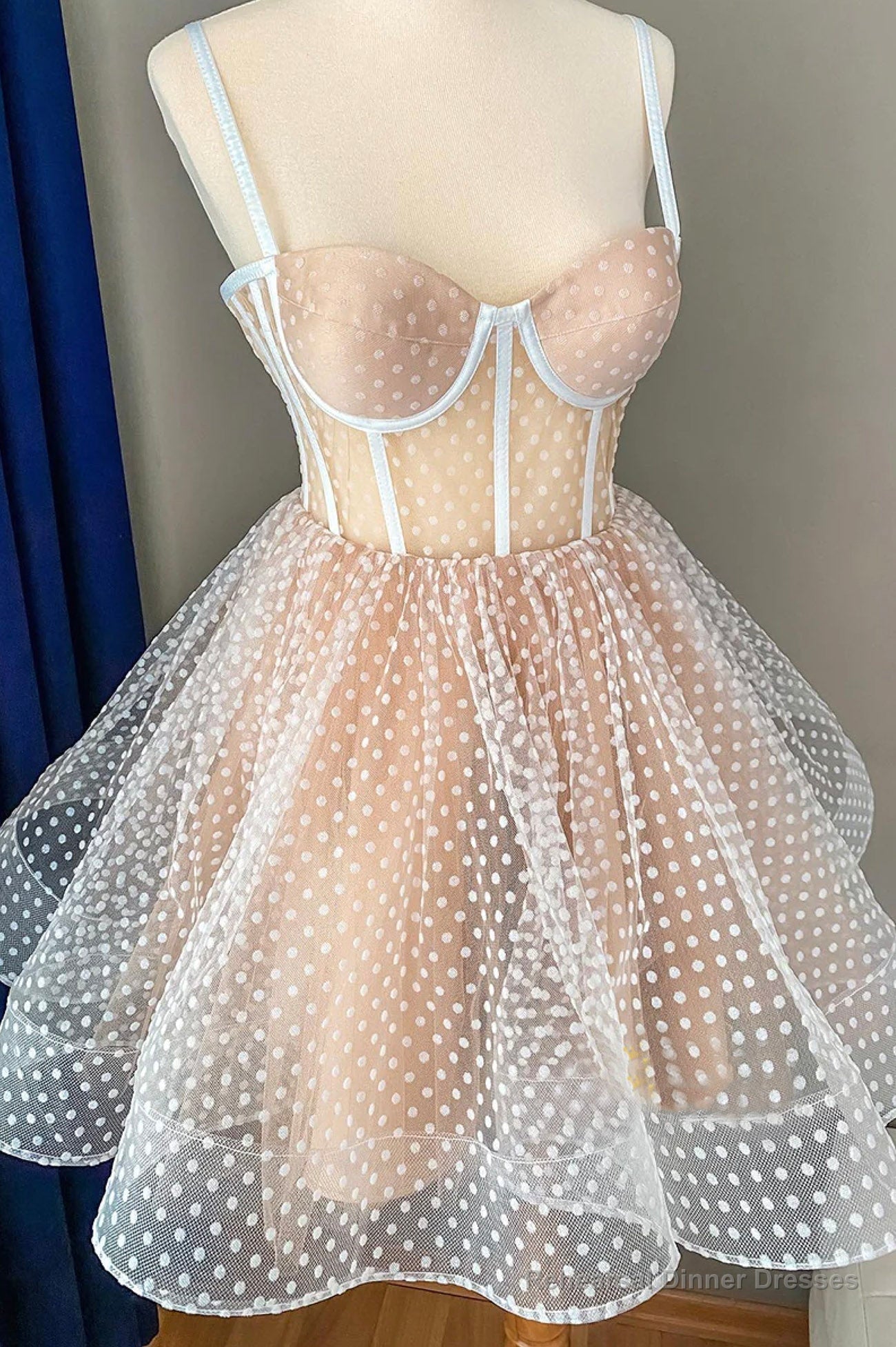 Black Tulle Spaghetti Straps Short Homecoming Dress, A-Line Evening Party Dress Secondary image