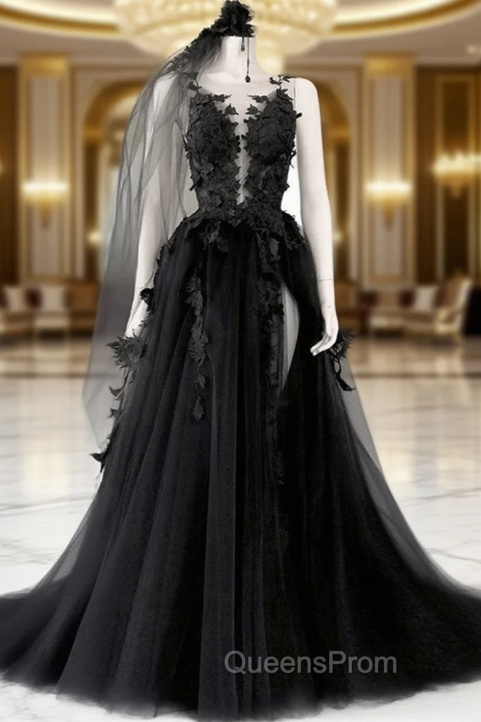 Black V Neck Backless Lace Evening Prom Dress, Open Back Black Lace Evening Graduation Dress