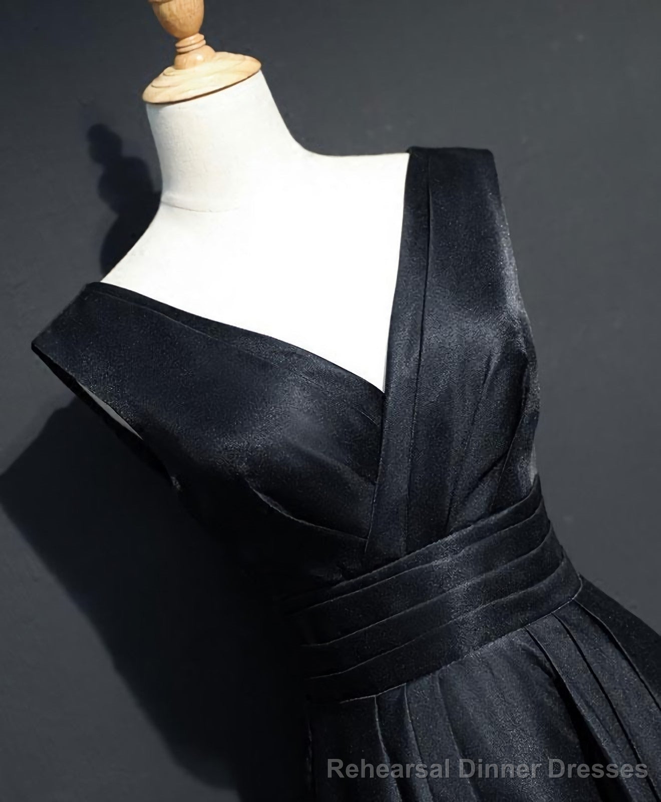 Simple Black V Neck Long Prom Dress, Black Evening Dress