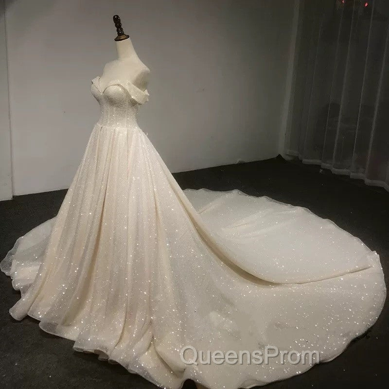 Bling Bling Wedding Dress Sequins Off Shoulder Secondary image