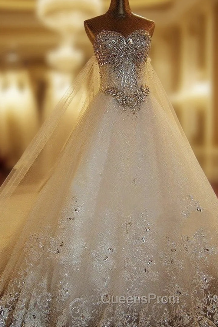Bling Bling Wedding Dress Crystal Beaded Sweetheart Main image