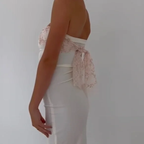 White Strapless Sheath Long Classy Prom Dress Elegant Party Dress
