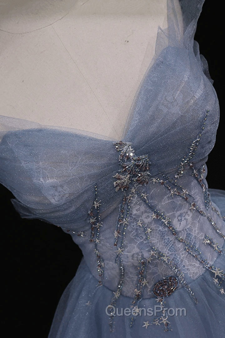 Blue Beaded Sweetheart Long Evening Dress Blue Evening Prom Dress Evening Prom Dress shops