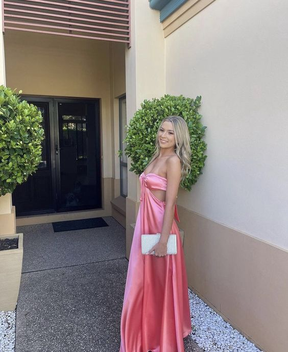 Charming Pink Sweetheart Backless Long Classy Prom Dress Secondary image
