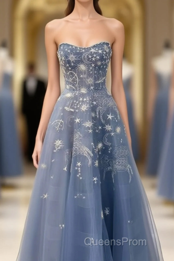 Blue Embroidery Tulle Dress Main image
