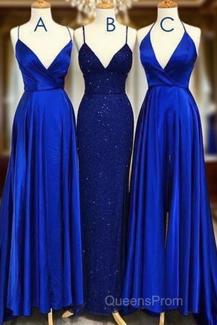Blue Gray Tulle V Neck Flower Lace Long Dress Lace Evening Prom Dress Main image