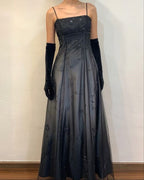 Blue/Grey Delicate Beaded Long Tulle Elegant Ball Gown Classy Evening Dress Classy Birthday Party Dress Classy Prom Dress
