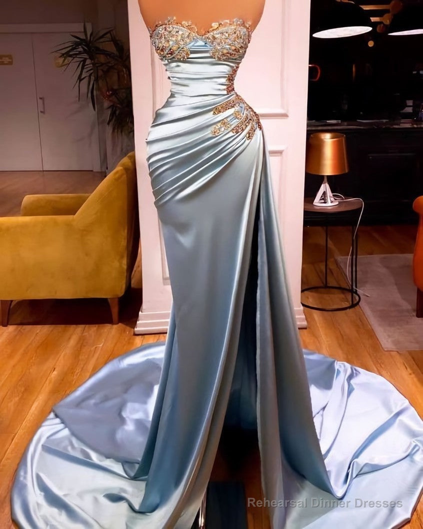 Blue long prom dress,  formal party dress Main image