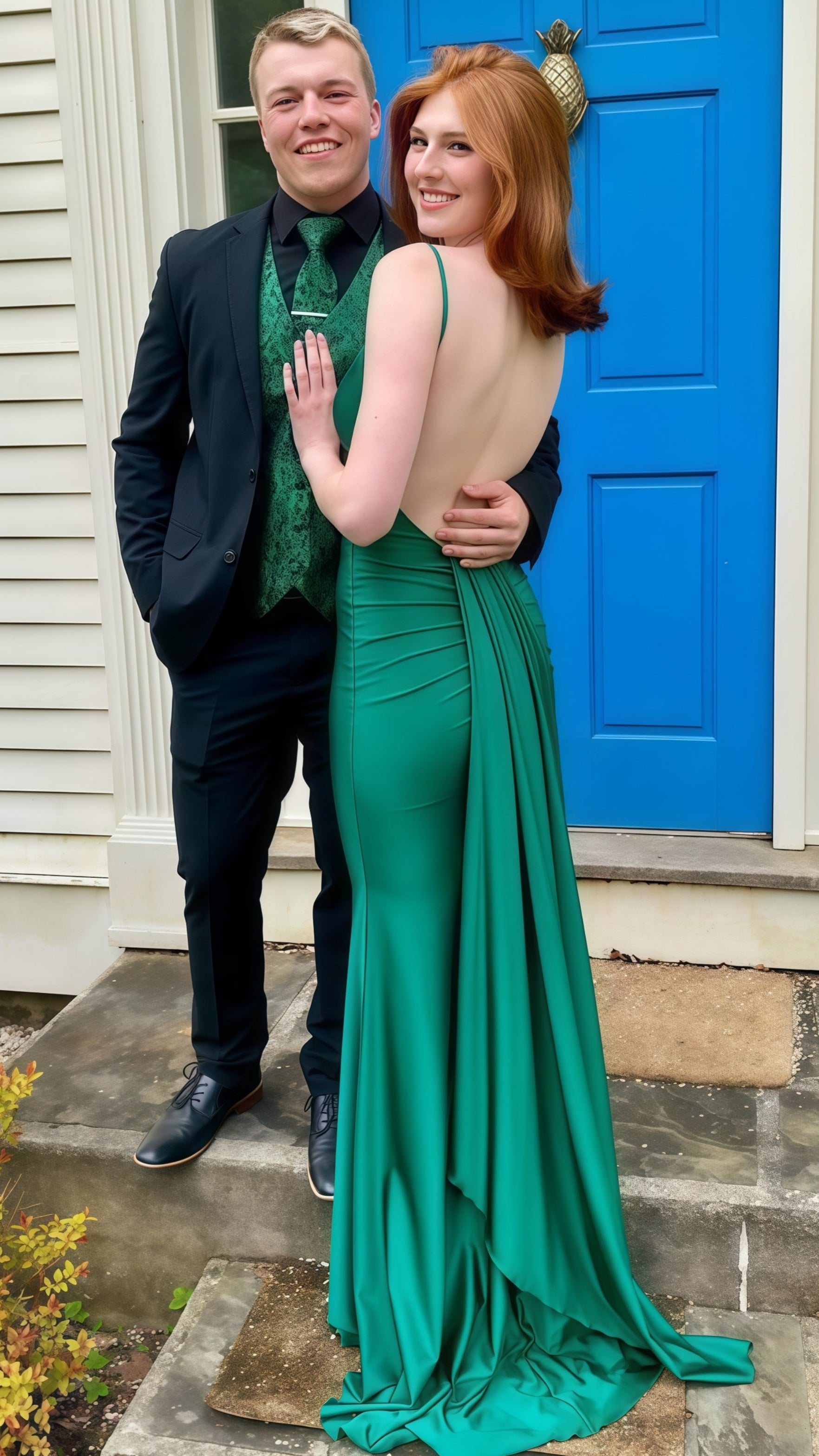 Blue Classy Prom Dress, Mermaid Classy Prom Dress Open Back Classy Evening Dress