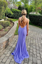 Blue Classy Prom Dress, Mermaid Classy Prom Dress Open Back Classy Evening Dress