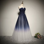 Blue Evening Prom Dress Tulle LongEvening Dress
