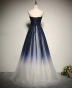 Blue Evening Prom Dress Tulle LongEvening Dress