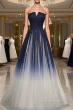 Blue Evening Prom Dress Tulle LongEvening Dress