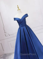 Blue Satin Sweetheart Long Wedding Party Dress Blue Evening Dress Evening Prom Dress shops