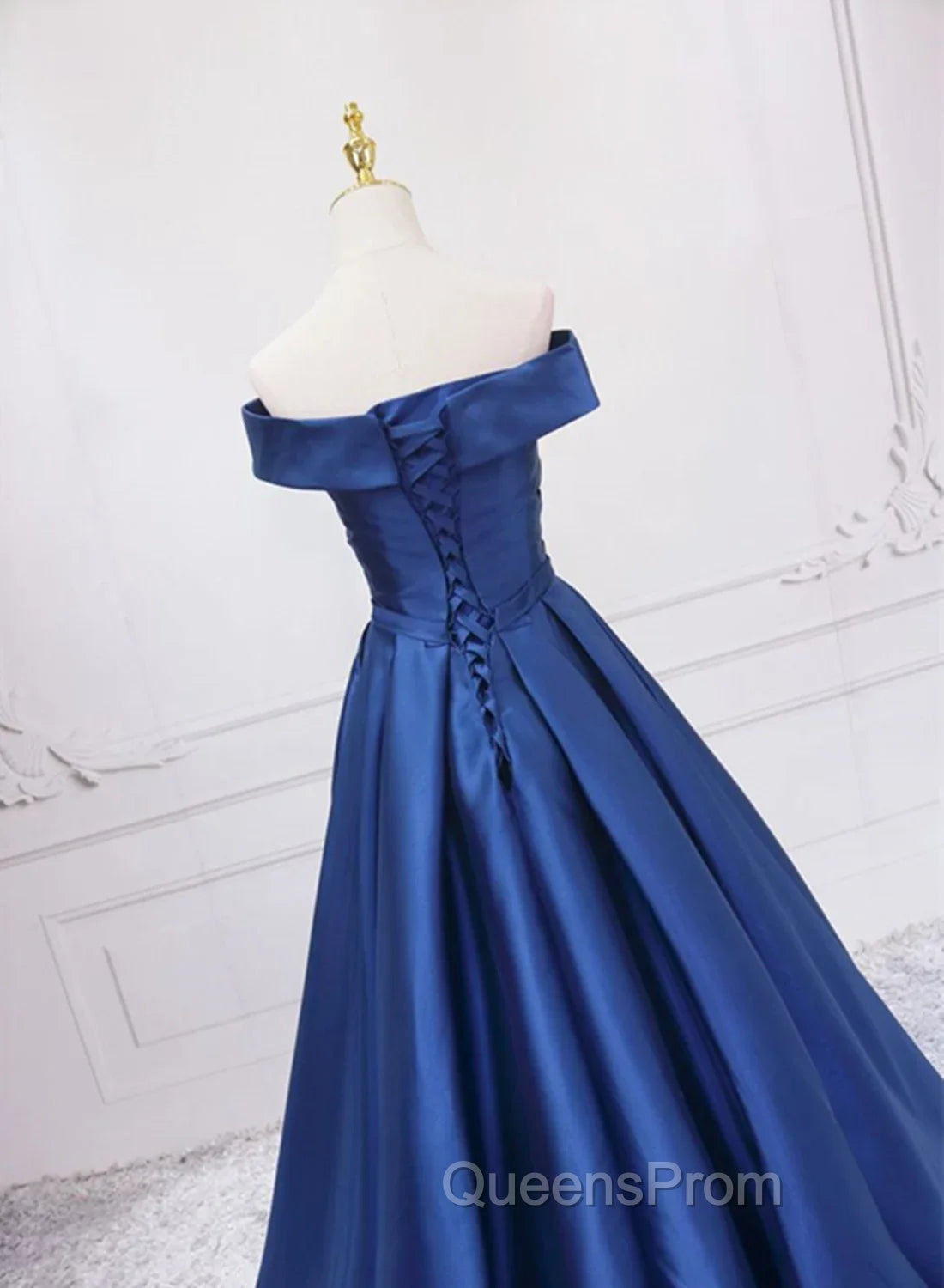 Blue Satin Sweetheart Long Wedding Party Dress Blue Evening Dress Evening Prom Dress shops