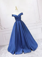 Blue Satin Sweetheart Long Wedding Party Dress Blue Evening Dress Evening Prom Dress shops
