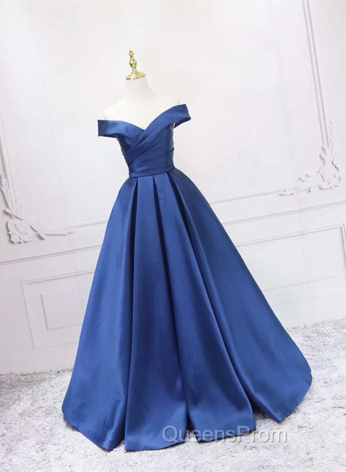 Blue Satin Sweetheart Long Wedding Party Dress Blue Evening Dress Evening Prom Dress shops