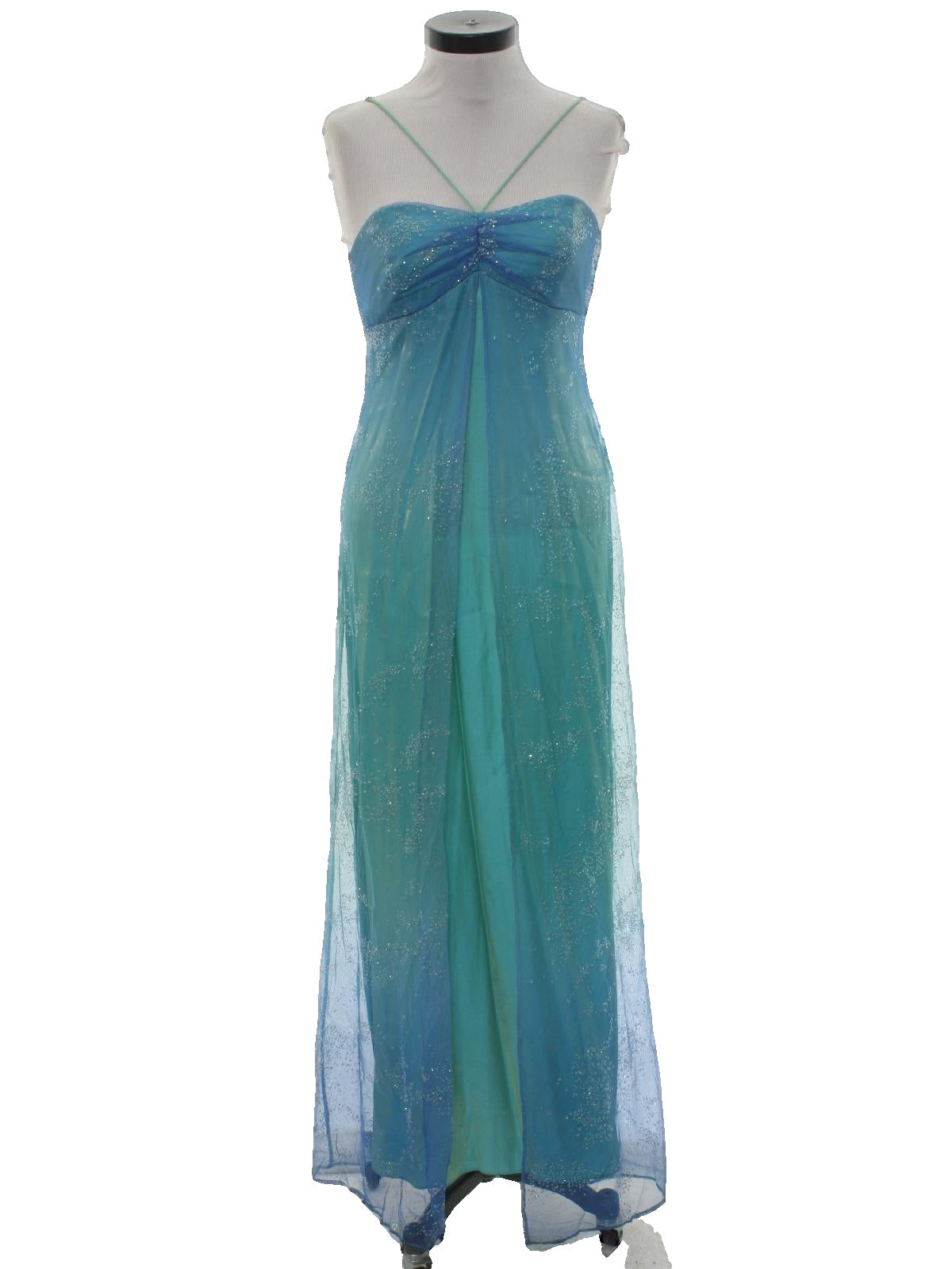 Blue Shiny Fashion Gradient Spray Gold Retro Elegant Sling Long Tulle Ball Gown Classy Evening Dress Party Dress
