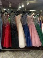 Blue Sparkle Off Shoulder Ball Party Dress Handmade Beaded Party Dress Elegant Evening Prom Dress Evening Dress