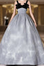 Blue Straps Black Velvet Quinceanera Dress