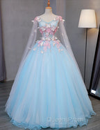 Blue Tulle Evening Dress with Pink Lace Blue Ball Gown Sweet 16 Dress Evening Prom Dress shops