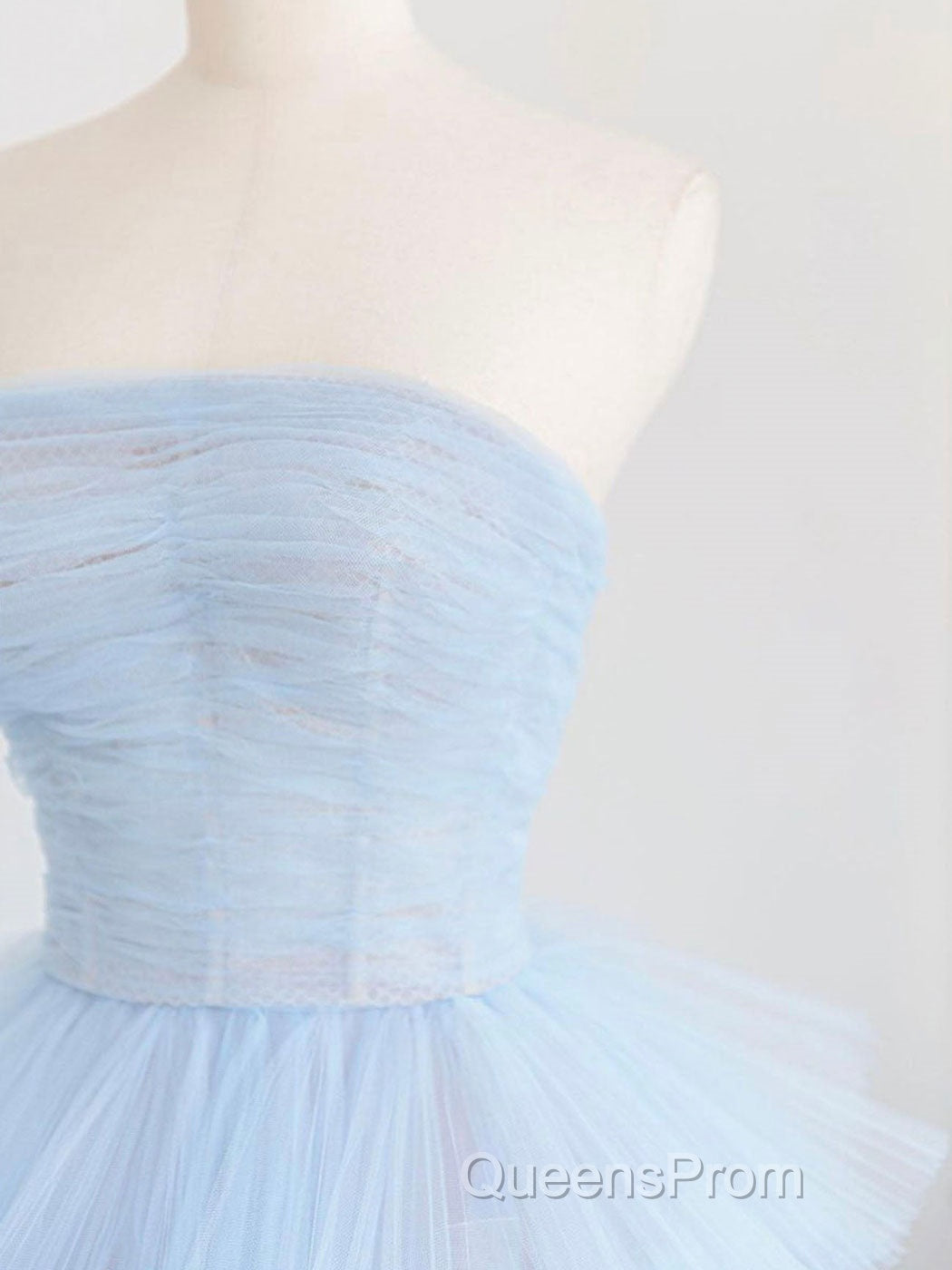 Blue tulle long Evening Prom Dress, blue tulle evening Dress