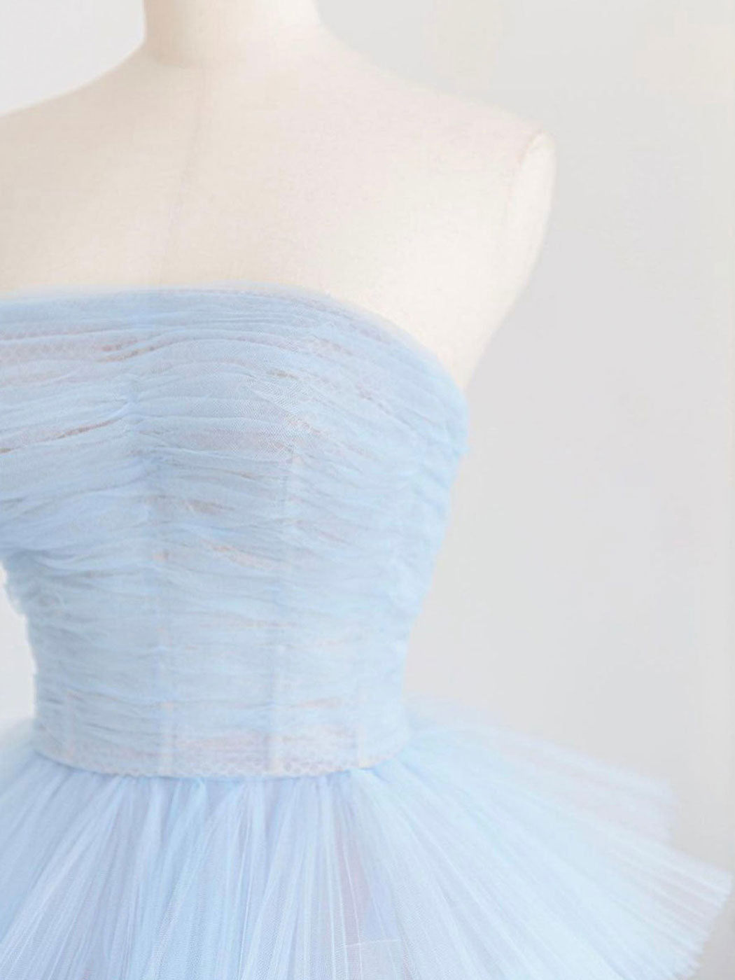 Blue Tulle Long Classy Prom Dress Blue Tulle Long Prom Dress