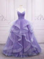 Blue Tulle Long Evening Prom Dress, Blue Tulle Evening Dress Sweet 16 Dress