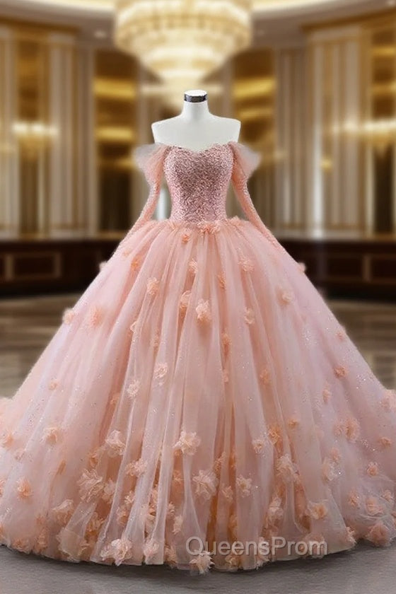 Blush Ball Gown Long Sleeves Sweetheart Quinceanera Dress Main image