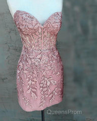 Blush Lace Corset Homecoming Dress