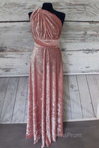 Blush Pink Velvet Infinity Convertible Bridesmaid Dress