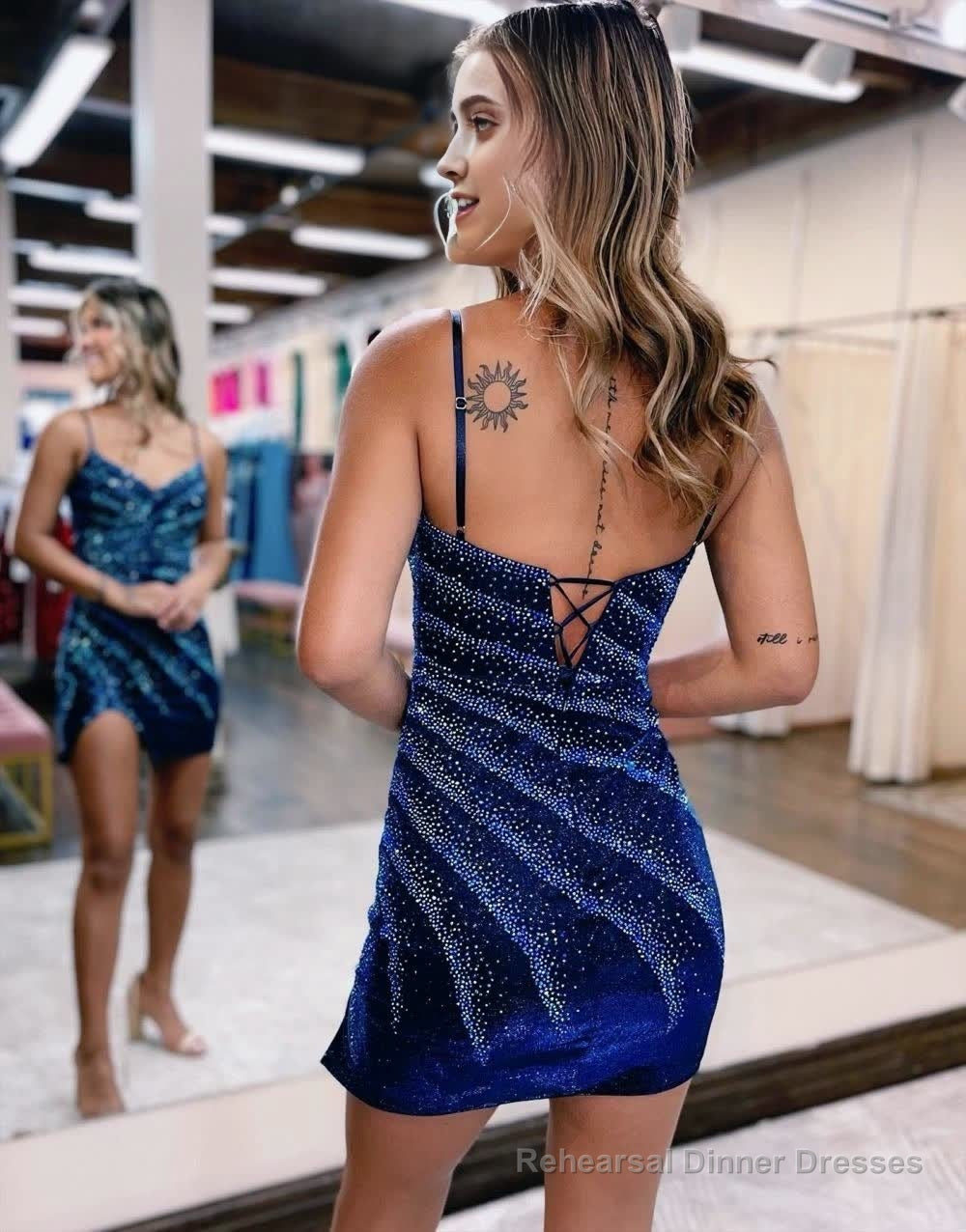 Bodycon Spaghetti Straps Glitter Homecoming Party Dress Secondary image