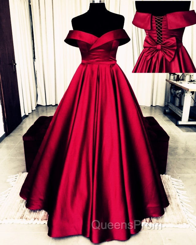 Bow Back Evening Prom Dress Ball Gowns Off The Shoulder