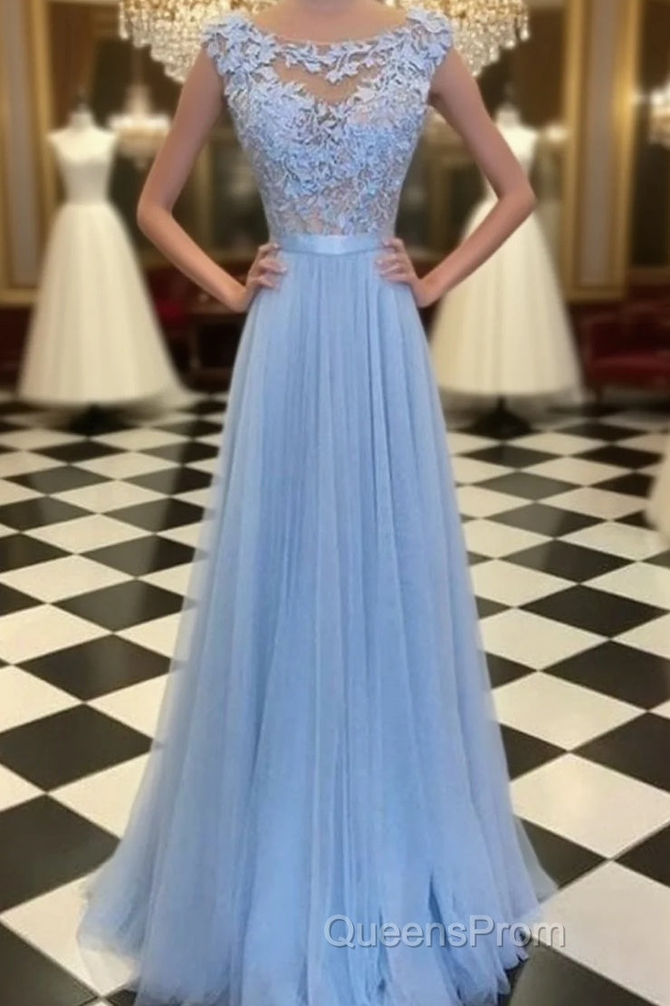 Bridelily Scoop Sleeveless Floor-Length With Applique Tulle Dress Main image