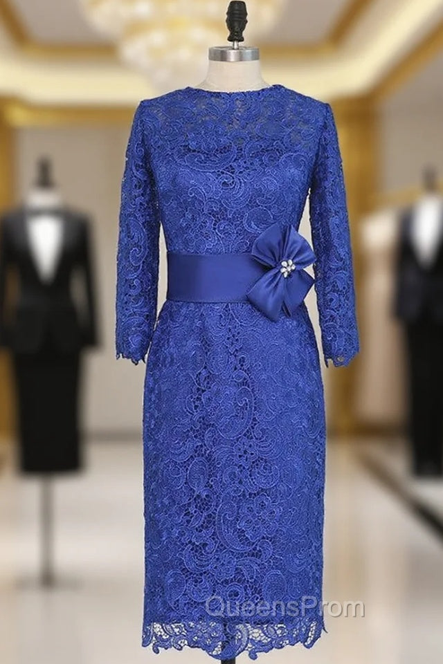 Brilliant Lace Mother Of The Bride Dress Sheath Knee Length Royal Blue Main image