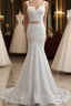 Brilliant Vintage White Mermaid Lace With Ribbons Wedding Dress