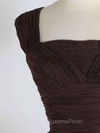 Brown A-Line Short Evening Prom Dress, Brown Short Evening Dress