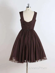 Brown A Line Short Evening Prom Dress Homecoming Dress