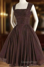 Brown A Line Short Evening Prom Dress Homecoming Dress