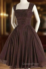 Brown A Line Short Evening Prom Dress Homecoming Dress