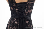Brown And Black Memraid Appliques Backless Prom Dresses With Sash